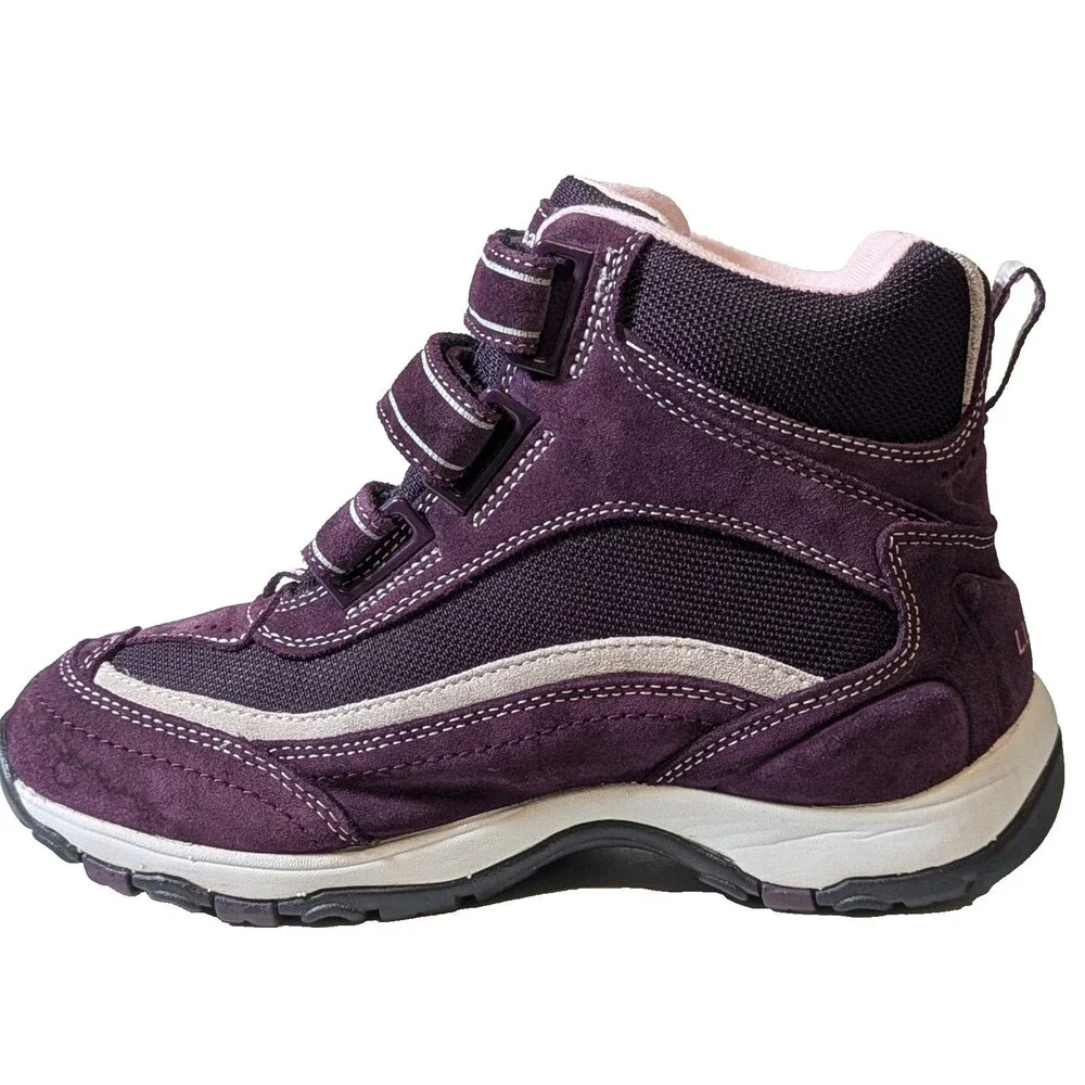 LL Bean Women's Snow Sneaker Boots TEK 2.5 PrimaLoft Purple 7.5 M 3-Straps